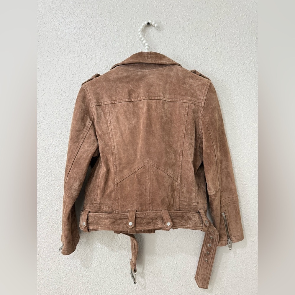 BLANKNYC Morning Suede Moto Jacket French Taupe Sz S - Picture 7 of 11